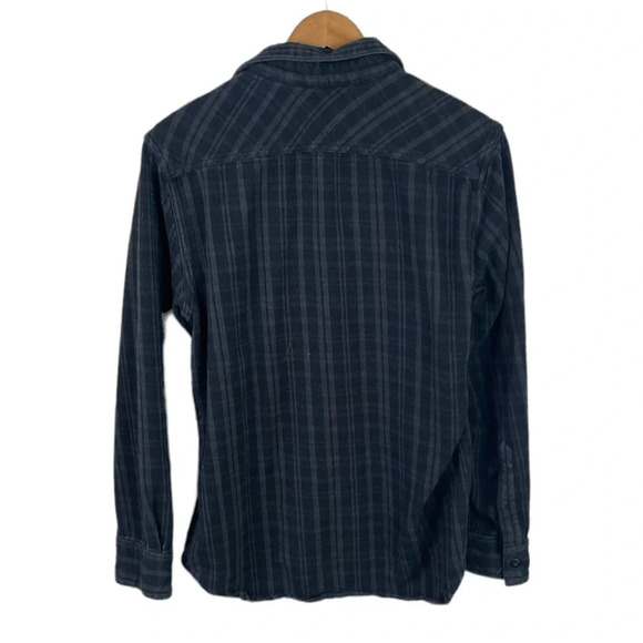 BF7 Mens QUICKSILVER Surfer Brand Plaid Modern Flannel Pocket Shirt M - Picture 4 of 5